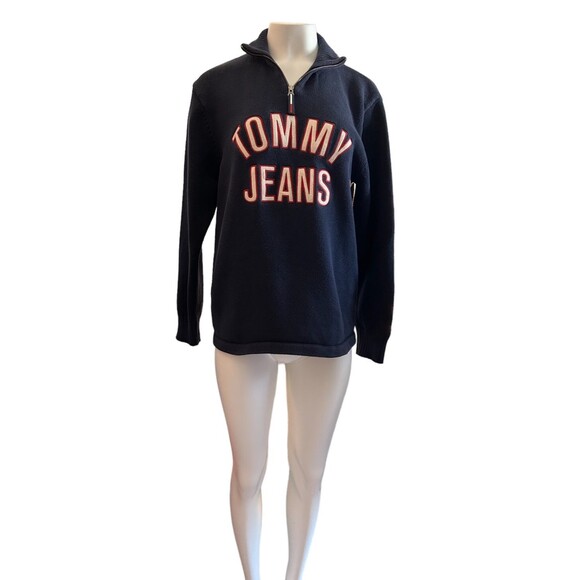 Tommy Hilfiger Sweaters - Tommy Hilfiger Tommy Jeans women’s Vintage 1/4 Zip Pullover Sweater Size M